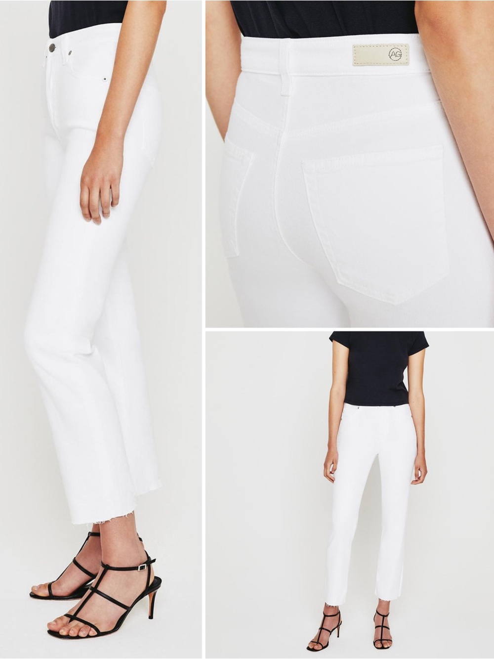 AG Adrino Goldschmied Designer White Denim Wide Leg Jeans Women’s Size 30R